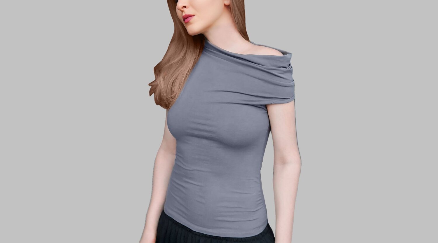 Asymmetrical Off Shoulder Knit Bodycon top PDF Sewing Pattern , beginner friendly pattern , XS-XL , instant download , women top pattern - Image 6