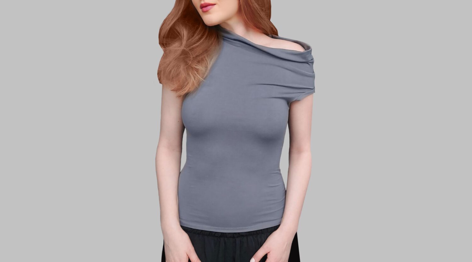 Asymmetrical Off Shoulder Knit Bodycon top PDF Sewing Pattern , beginner friendly pattern , XS-XL , instant download , women top pattern - Image 4
