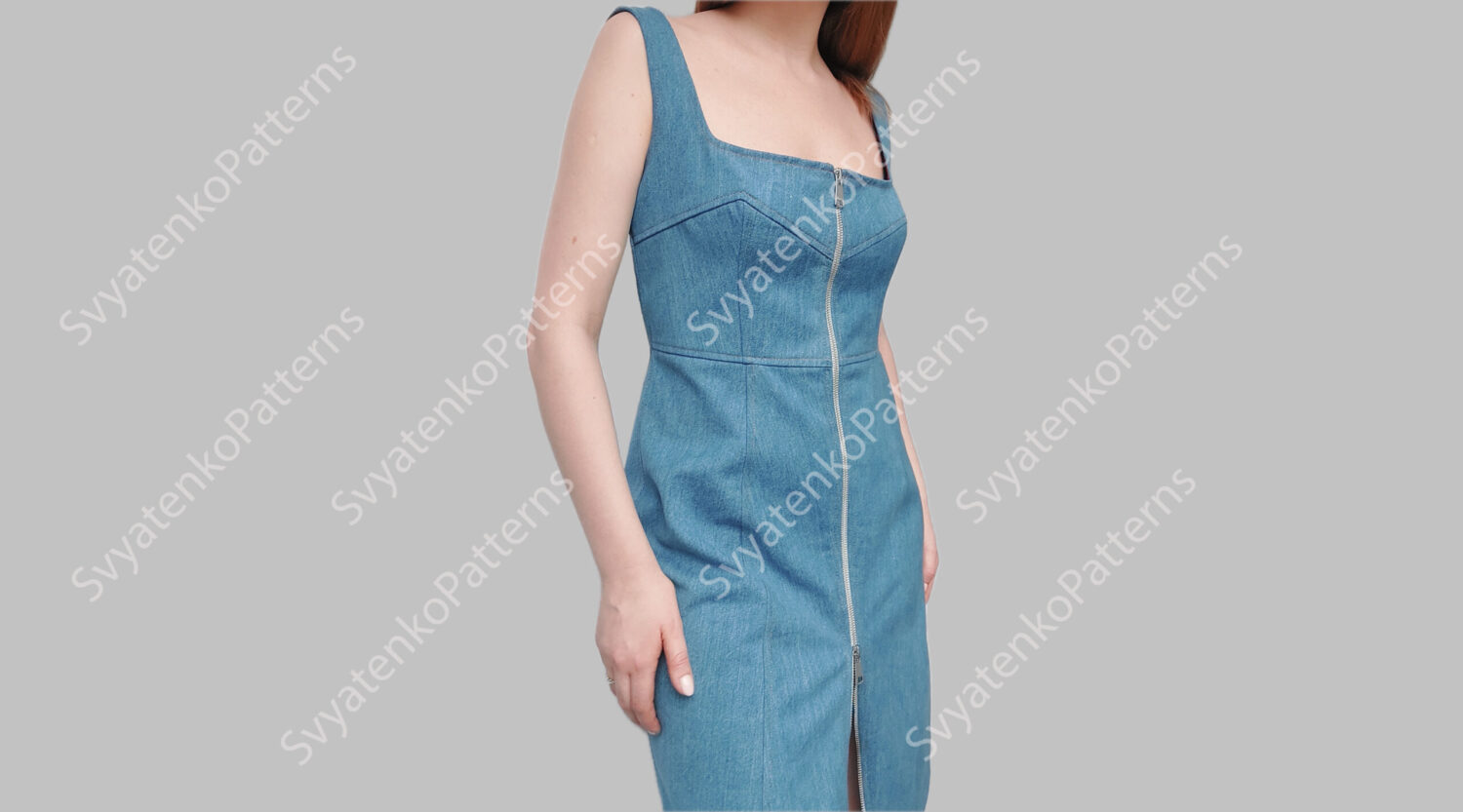 Front Zipper Dress Sewing Pattern, PDF Sewing Pattern, Collar Dress, digital download, dress pattern with instructions, Front Zipper sexy - Image 10