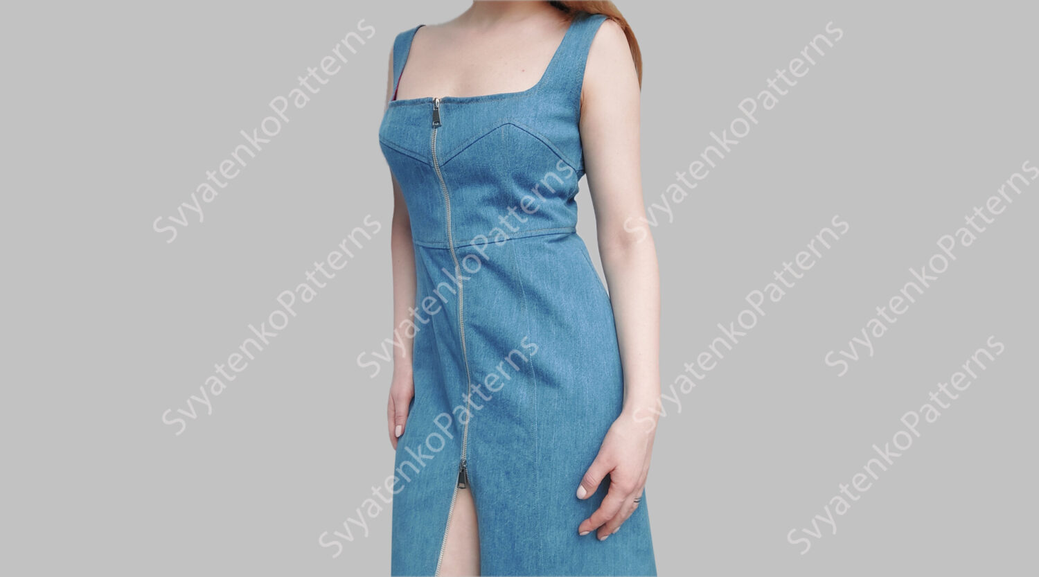 Front Zipper Dress Sewing Pattern, PDF Sewing Pattern, Collar Dress, digital download, dress pattern with instructions, Front Zipper sexy - Image 11