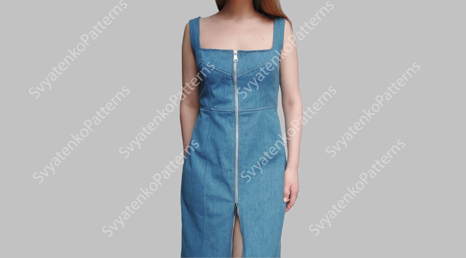 Front Zipper Dress Sewing Pattern, PDF Sewing Pattern, Collar Dress, digital download, dress pattern with instructions, Front Zipper sexy - Image 2