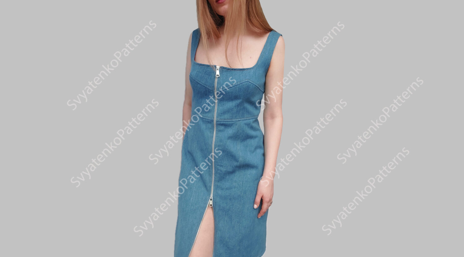 Front Zipper Dress Sewing Pattern, PDF Sewing Pattern, Collar Dress, digital download, dress pattern with instructions, Front Zipper sexy - Image 3